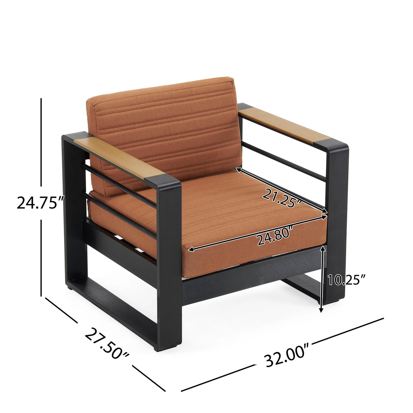 Giovanna - Club Chair Set With Aluminum Frame Noble House
