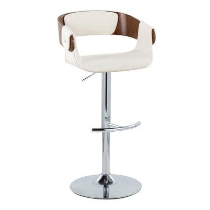 Elisa - Mid Century Modern Adjustable Barstool With Swivel With Rounded T Footrest (Set of 2) Lumi Source