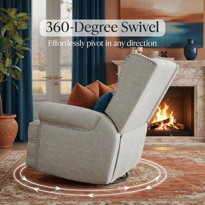 Extra Wide Swivel Recliner Glider Chair With Footrest Home Essentials