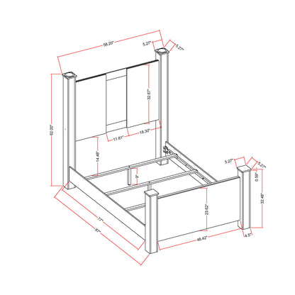 Lorenzo - Bed With Speakers And Glittered Detailing Global Furniture USA