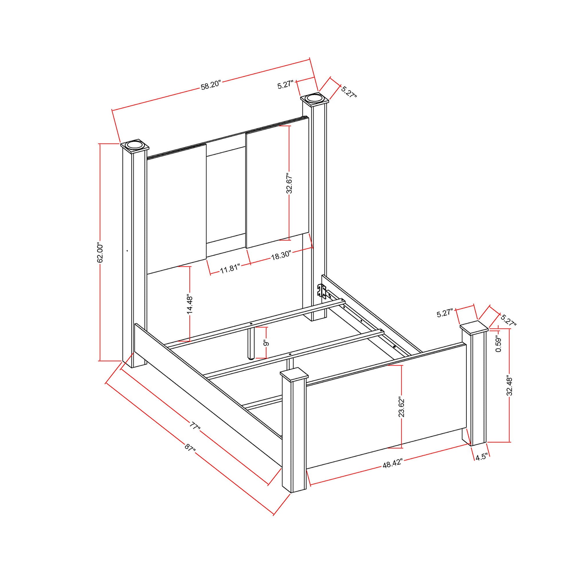 Lorenzo - 5 Piece Bedroom Set With Glittered Detailing Global Furniture USA