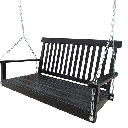Front Porch Swing With Armrests For Outdoor Patio, Garden Yard, Backyard Or Sunroom Home Essentials