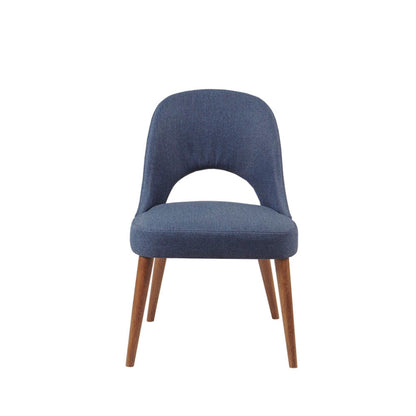 Dining Side Chair Upholstered Textured Fabric (Set of 2) - Navy JLA