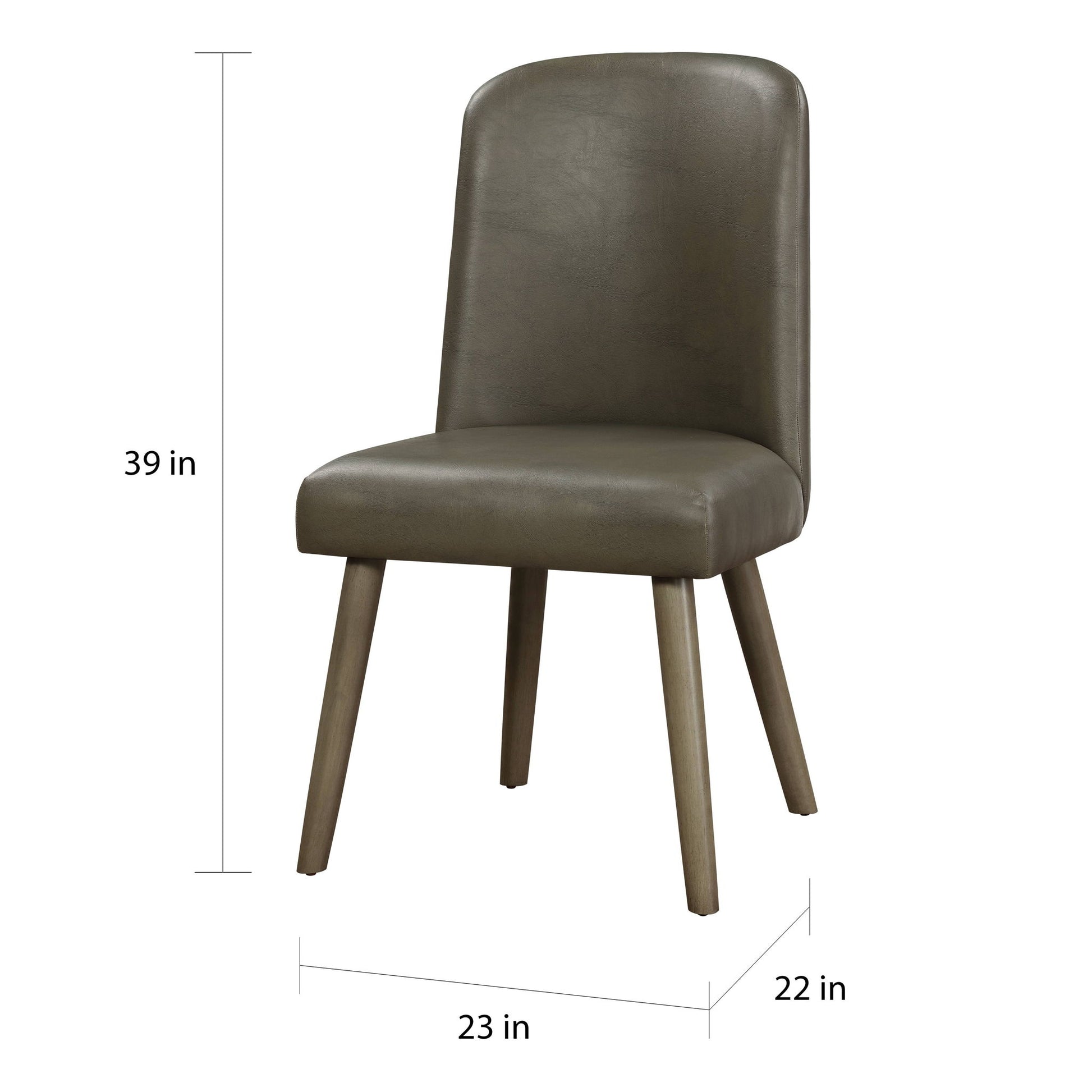 Waylon - Synthetic Leather Side Chair (Set of 2) - Gray / Oak Acme
