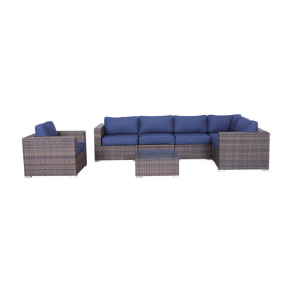 Wicker Seating Group Set With Table And Cushions LSI Patio Furniture