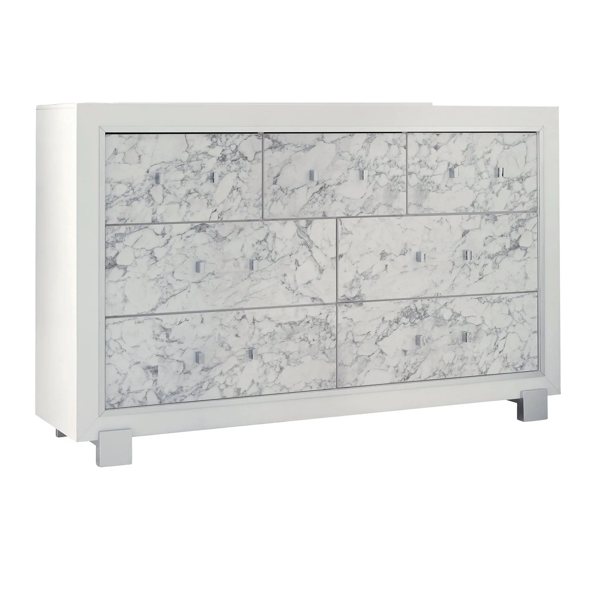 Skye - Marble Dresser - White Global Furniture USA