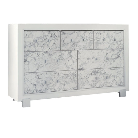 Skye - Marble Dresser - White Global Furniture USA