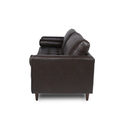 Mid-Century Tufted, Leather Sofa Nicelink