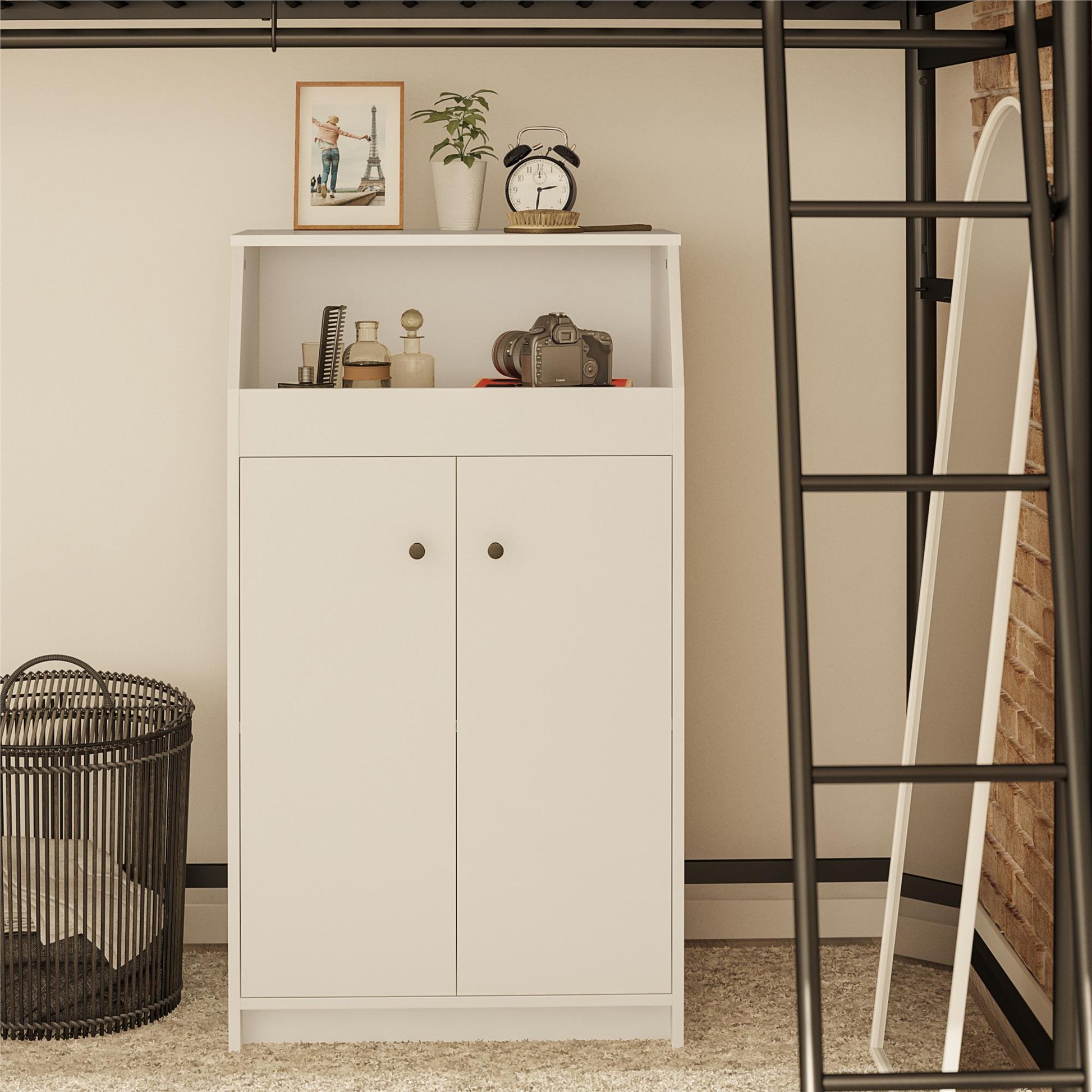 Loft Collection 2 Door Storage Tower Home Essentials