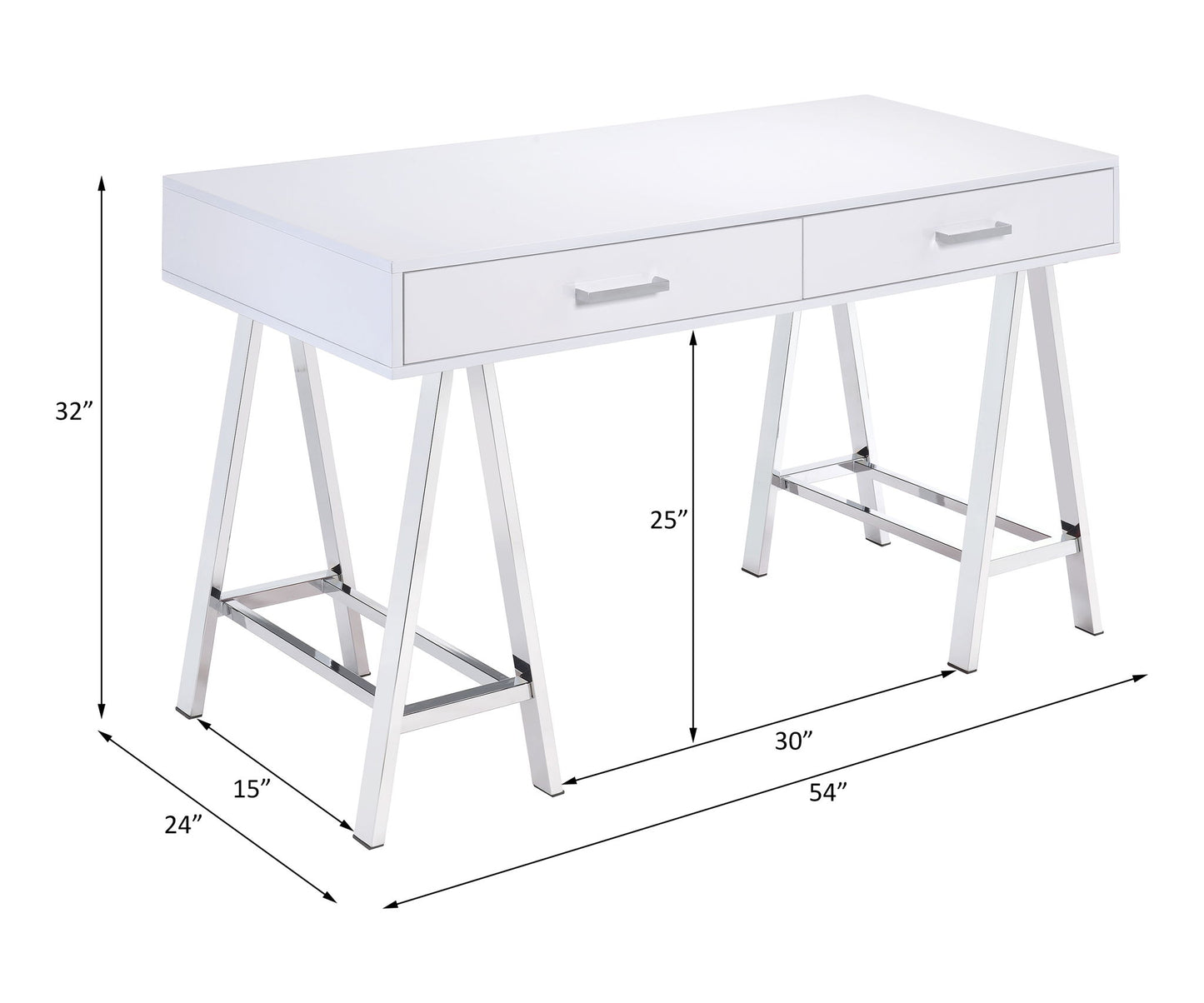 Coleen - High Gloss Writing Desk With USB Acme