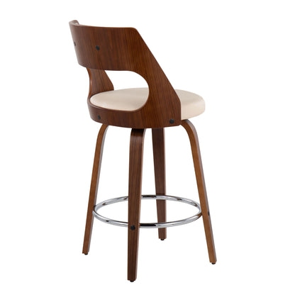 Cecina - Mid-Century Modern Fixed Height Counter Stool With Swivel And Round Footrest (Set of 2) Lumi Source