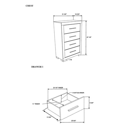 Elsa - 2 Toned And Chest With Bar Handle Global Furniture USA