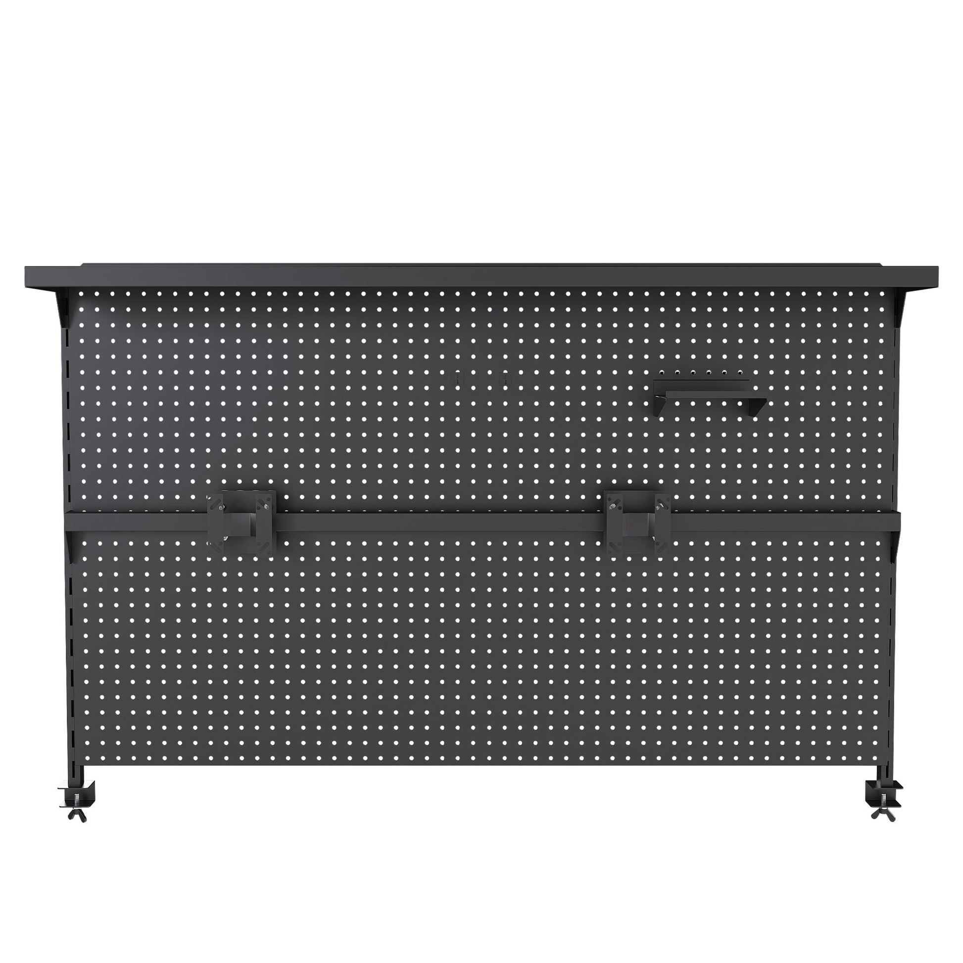 Clamp On Desk Pegboard With Single Monitor Stand Daily Nest