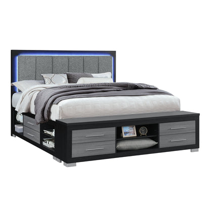 Emilia - Bed With Storage And LED Lighting Global Furniture USA