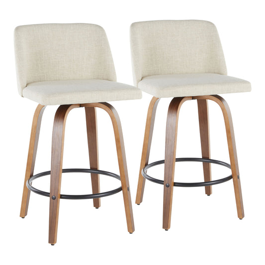 Toriano - Mid-Century Modern Counter Stool (Set of 2) Lumi Source