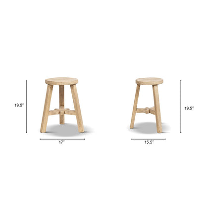 Linden - Round Stool - Light Brown Jennifer Taylor Home