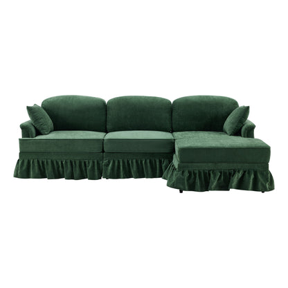 Cloud Sofa With Removable Ruffled Skirt With Ottoman And Flared Arms Home Essentials