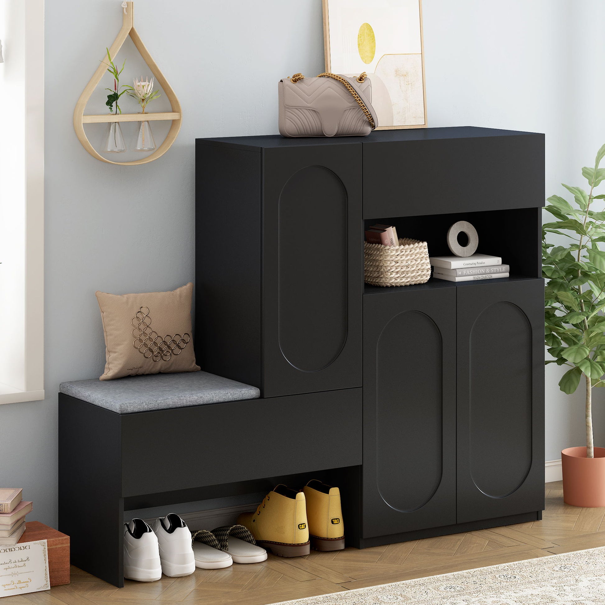Elegant 2 In 1 Shoe Cabinets With Soft Cushion Versatile Shoe Rack Organizer With Adjustable Shelves Daily Nest