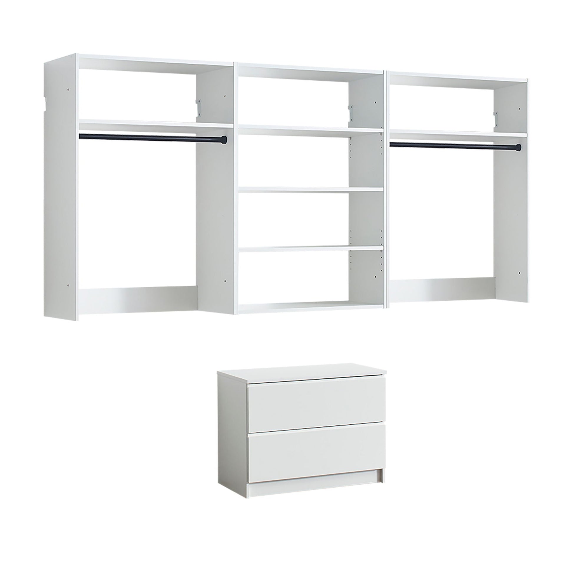 Devi - Wall Mounted Closet System With Modular Units Home Essentials