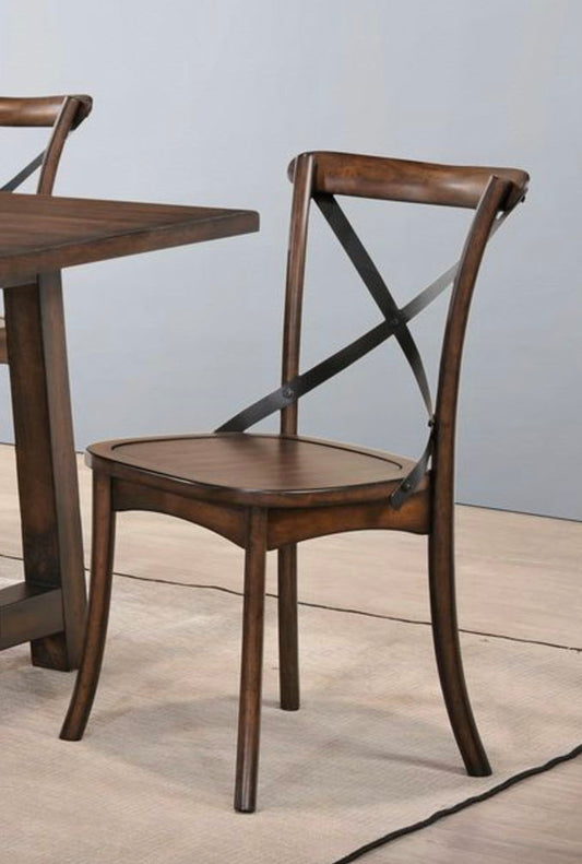 Kaelyn - Metal Side Chair (Set of 2) - Dark Oak Acme