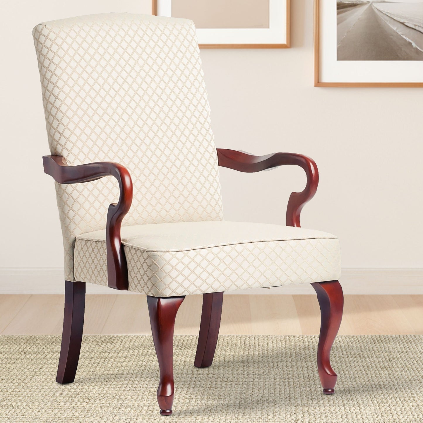 Delaney - Elegant Gooseneck Arm Chair With High Back Ridgecrest Home