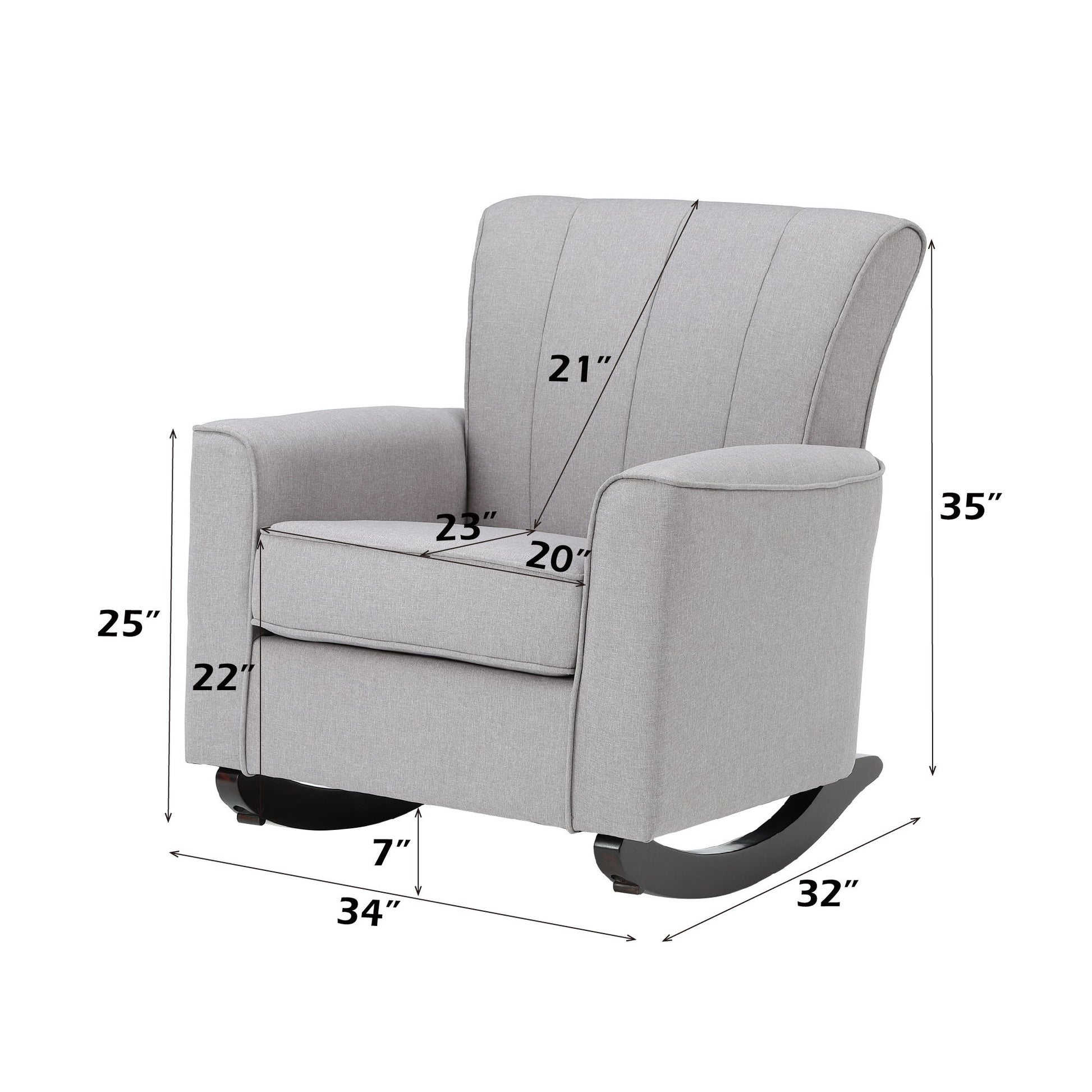 Denzell - Rocking Chair - Light Gray Acme