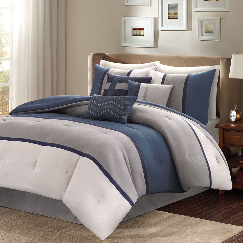 Palisades - California King 7 Piece Comforter Set - Blue