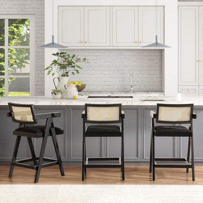 Milan - Modern Webbing Back Stool With Arms (Set of 3) Jennifer Taylor Home
