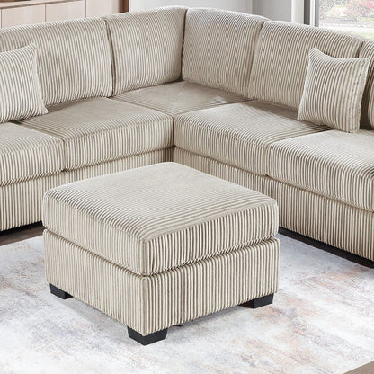 Upholstered L - Shaped 4 Piece Sectional Set With USB, Cocktail Ottoman Home Essentials