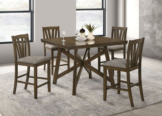 Canfield - 5 Piece Counter Height Dining Set - Brown Coaster Fine Furniture