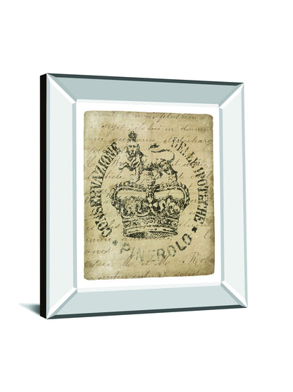 Vintage Seal IV V2 By Wild Apple Portfolio - Mirror Framed Print Wall Art - Beige