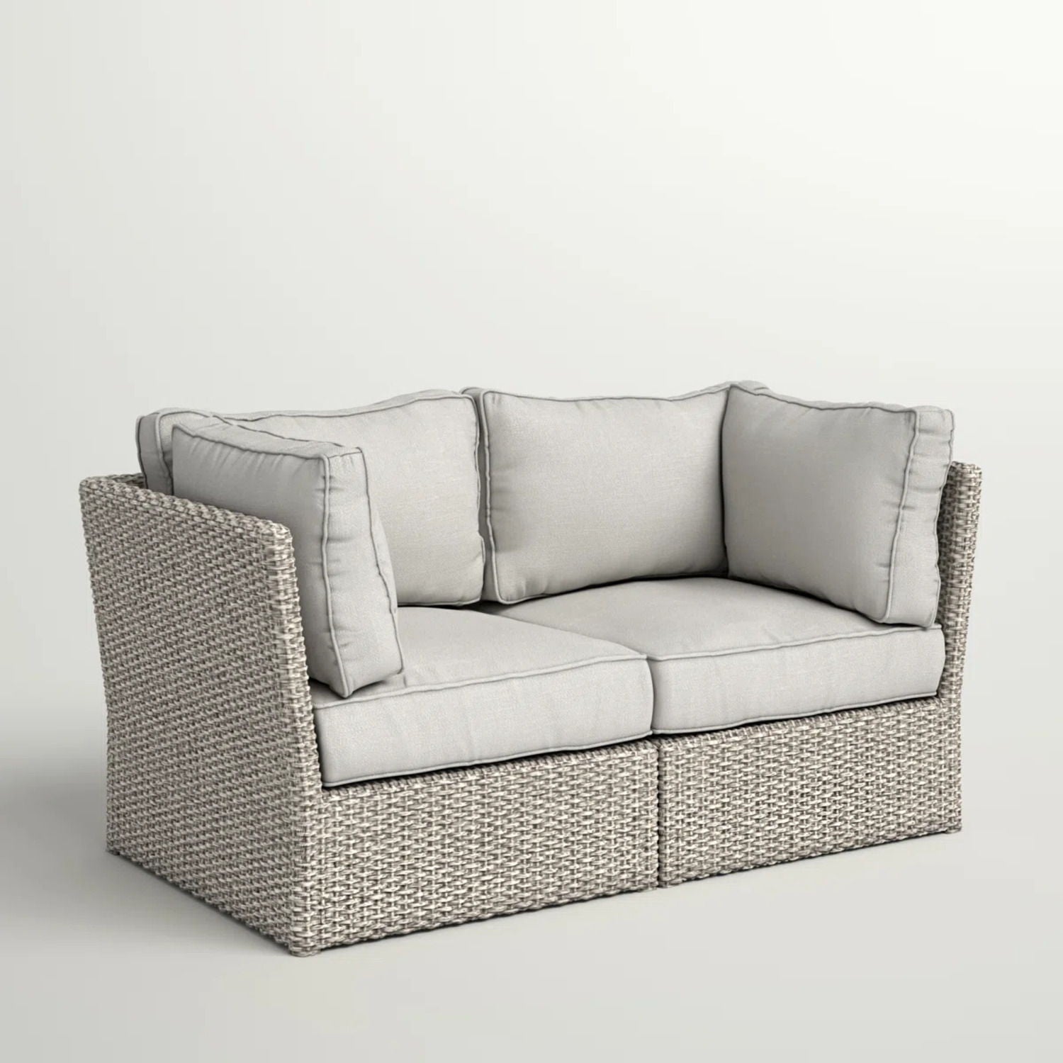 Modern Patio Wicker Loveseat With Cushions LSI Patio Furniture
