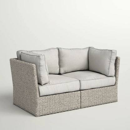 Modern Patio Wicker Loveseat With Cushions LSI Patio Furniture