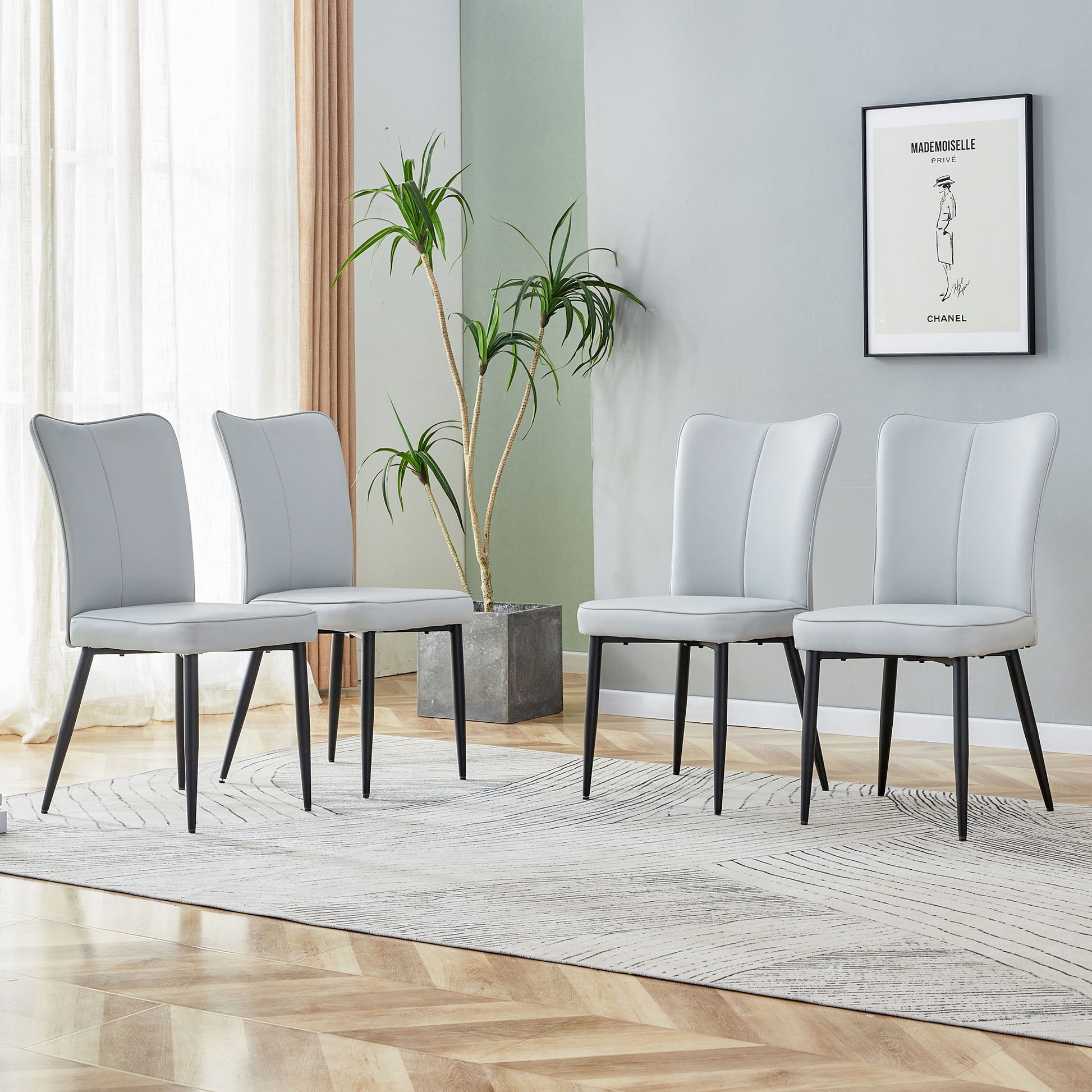 Modern Minimalist Dining Chairs With Metal Legs Home Essentials