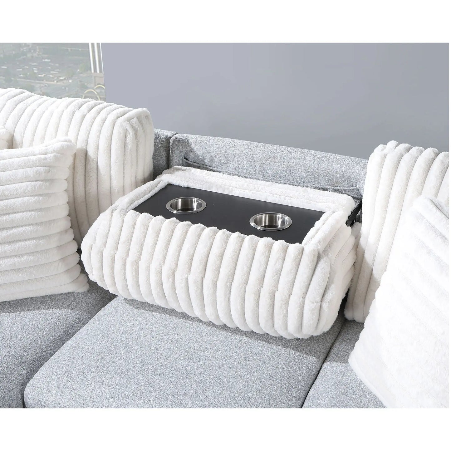 Ford - Reversible Pull Out Sofa Bed - Light Gray Global Furniture USA