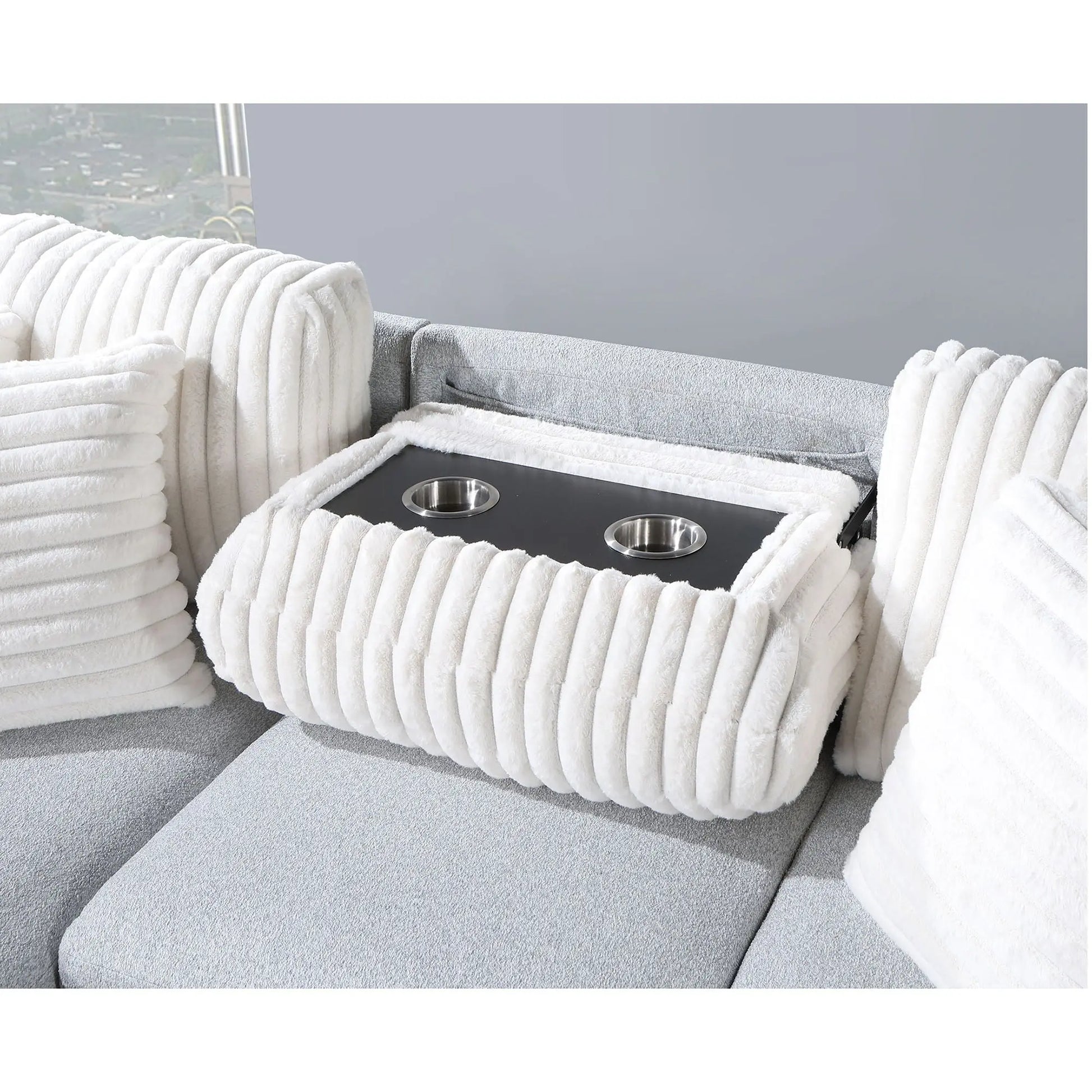 Ford - Reversible Pull Out Sofa Bed - Light Gray Global Furniture USA