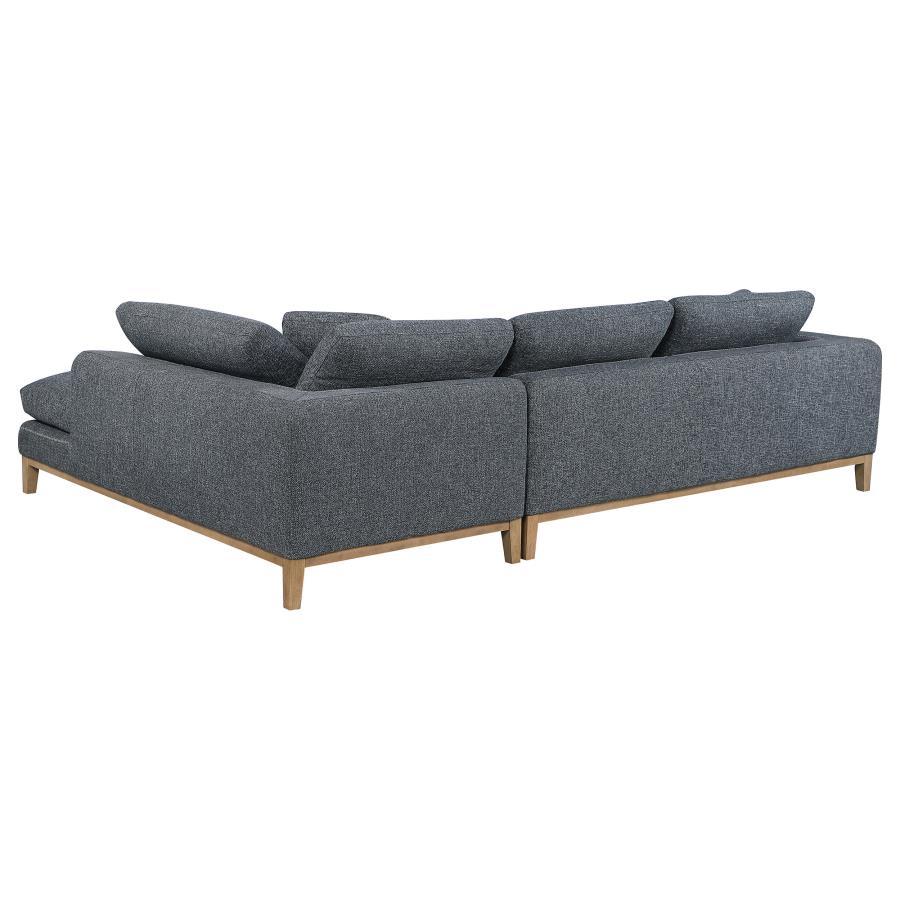 Persia - Upholstered Track Arm Sectional Sofa - Gray CoasterElevations