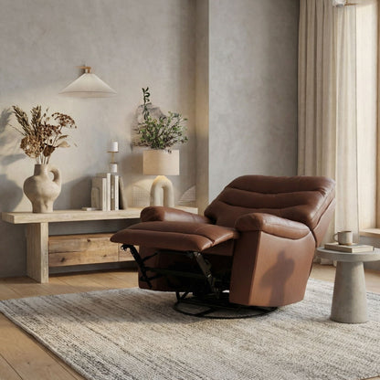 Oslo Antelope - Swivel Glider Recliner With Manual Footrest Home Essentials
