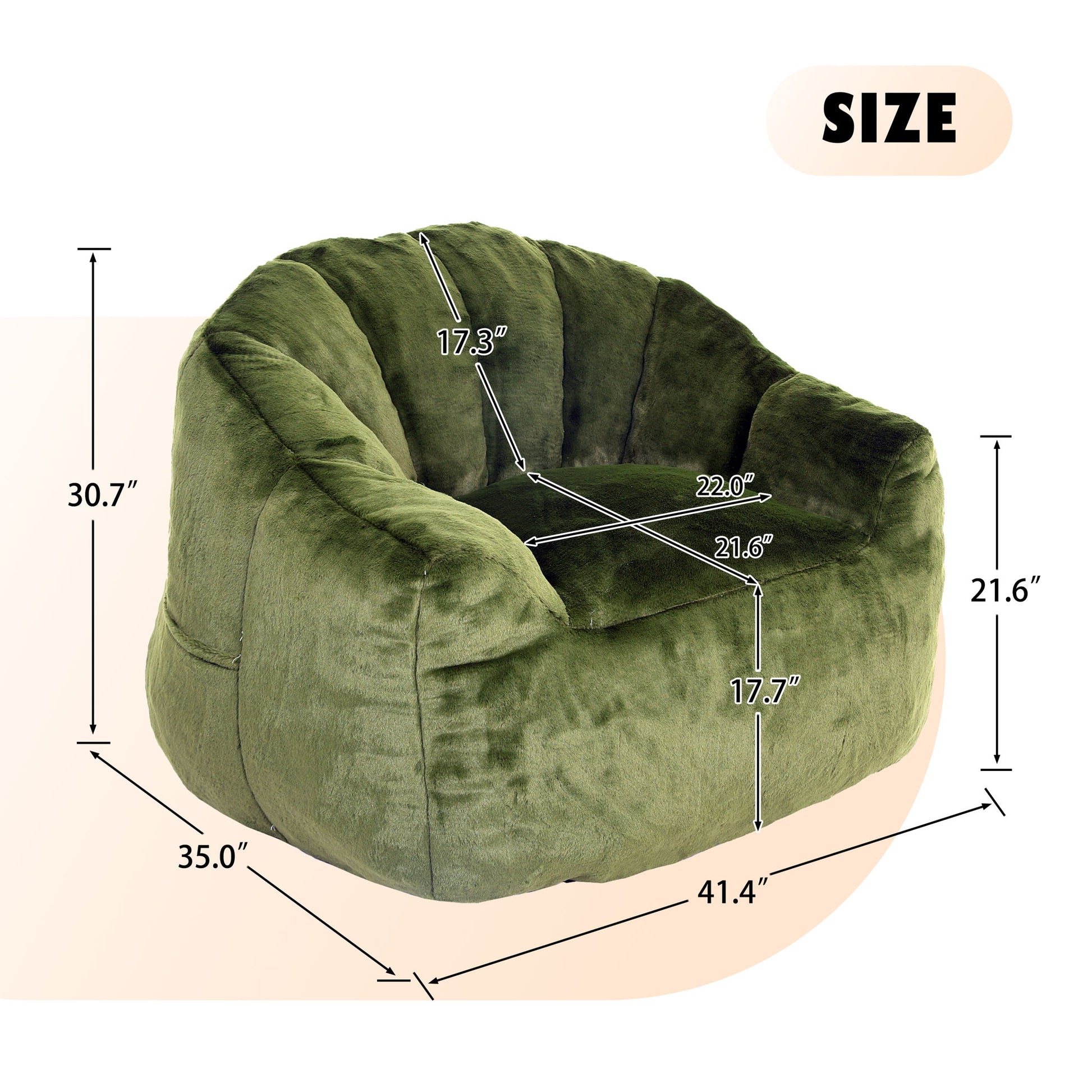 Beanbag Chair, Beanbag Sofa Chair With Armrests Stuffed High Density Foam Home Essentials