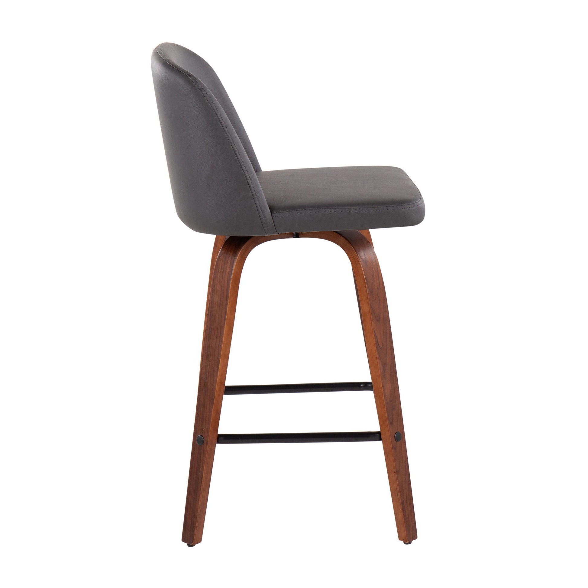 Toriano - Mid Century Modern Fixed Height Counter Stool & Square Footrest (Set of 2) Lumi Source