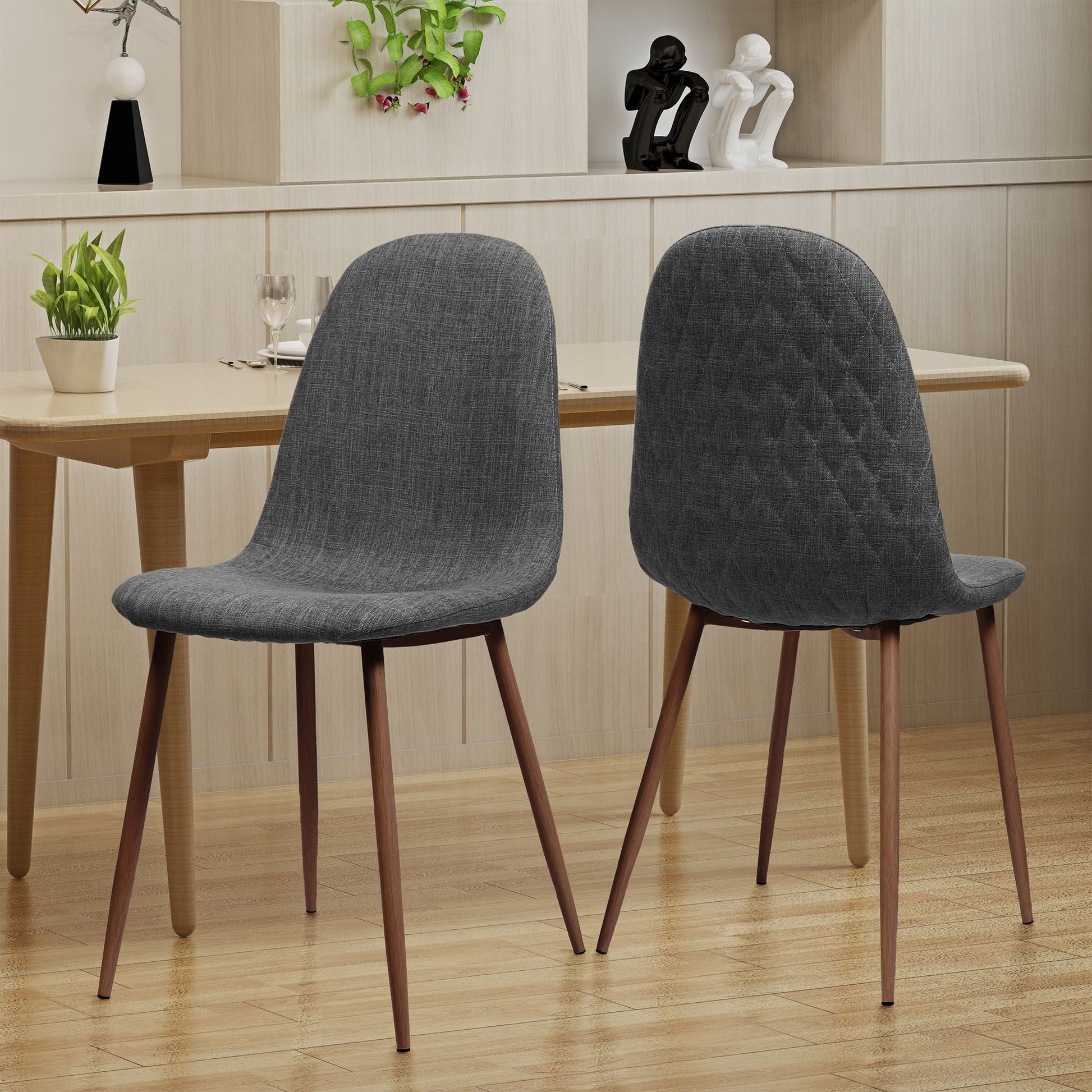 Elegant Dining Chair Set With Fabric Noble House