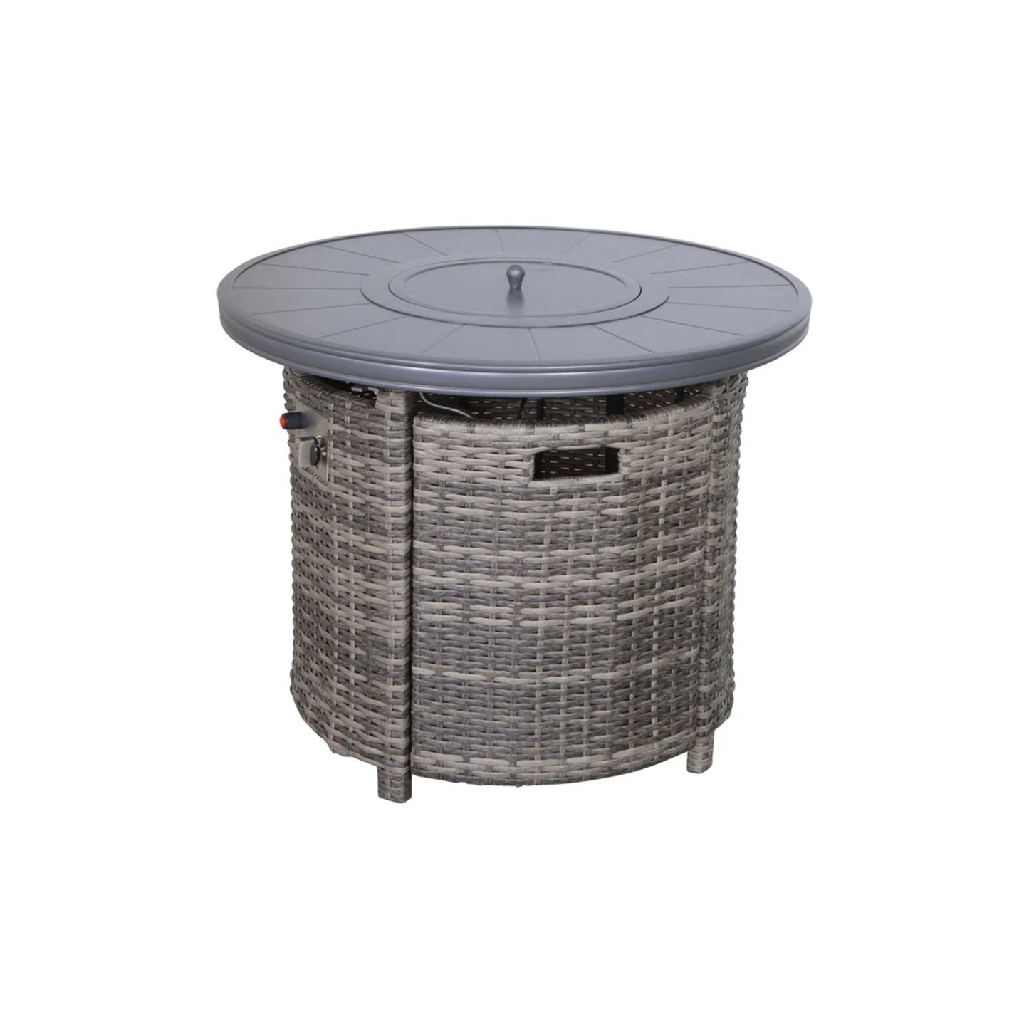 Wicker Outdoor Lounge Set With Cushions And Fire Pit LSI Patio Furniture