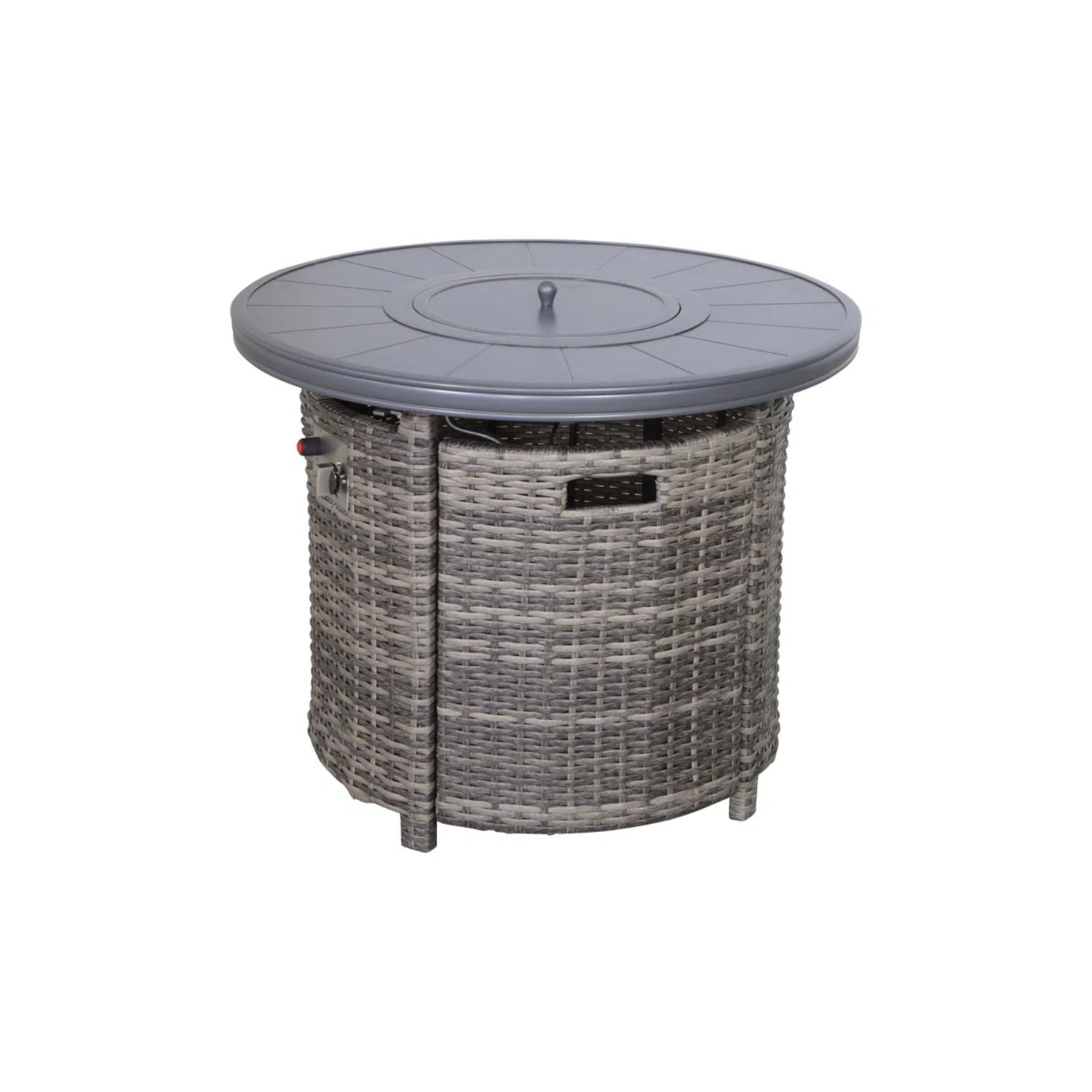 Wicker Outdoor Lounge Set With Cushions And Fire Pit LSI Patio Furniture