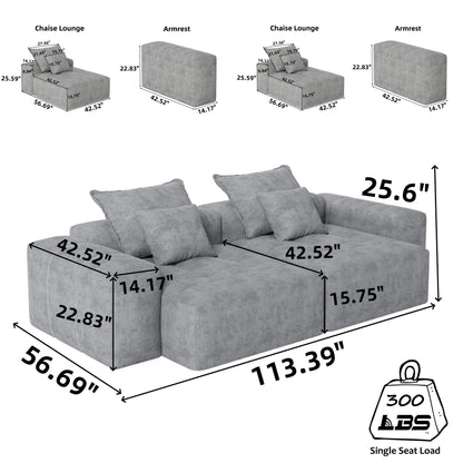 Modern Oversized Diy Combination Modular Sectional Sofa With Pillows Home Essentials