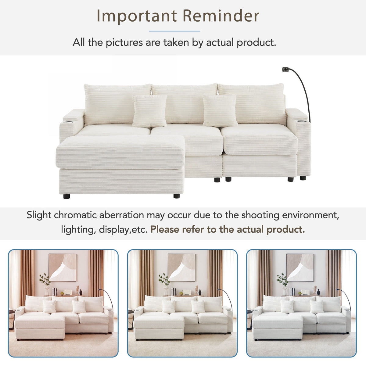 Modern Style Single Sofa Sofa Couch With Storage Space, A Movable Ottoman, 2 USB Ports, 2 Cup Holders, A Phone Holder For Living Room Hearth and Haven