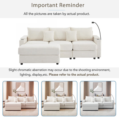Modern Style Single Sofa Sofa Couch With Storage Space, A Movable Ottoman, 2 USB Ports, 2 Cup Holders, A Phone Holder For Living Room Hearth and Haven