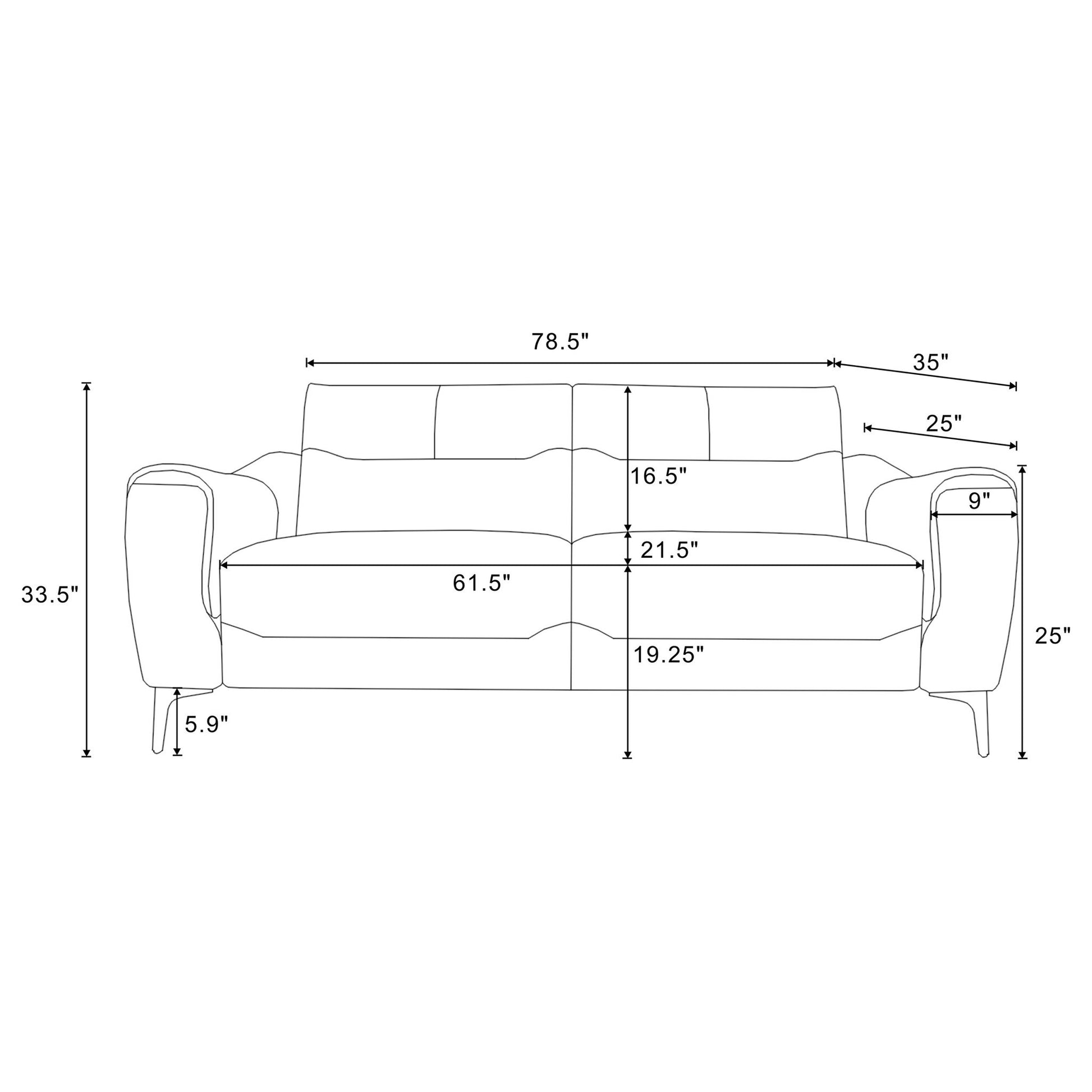 Oberle - 2 Piece Upholstered Sofa Set With Pocket Coil Seating - Charcoal Furniture Max