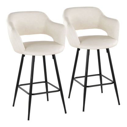 Margarite - Contemporary Fixed Height Counter Stool With Square Footrest (Set of 2) Lumi Source