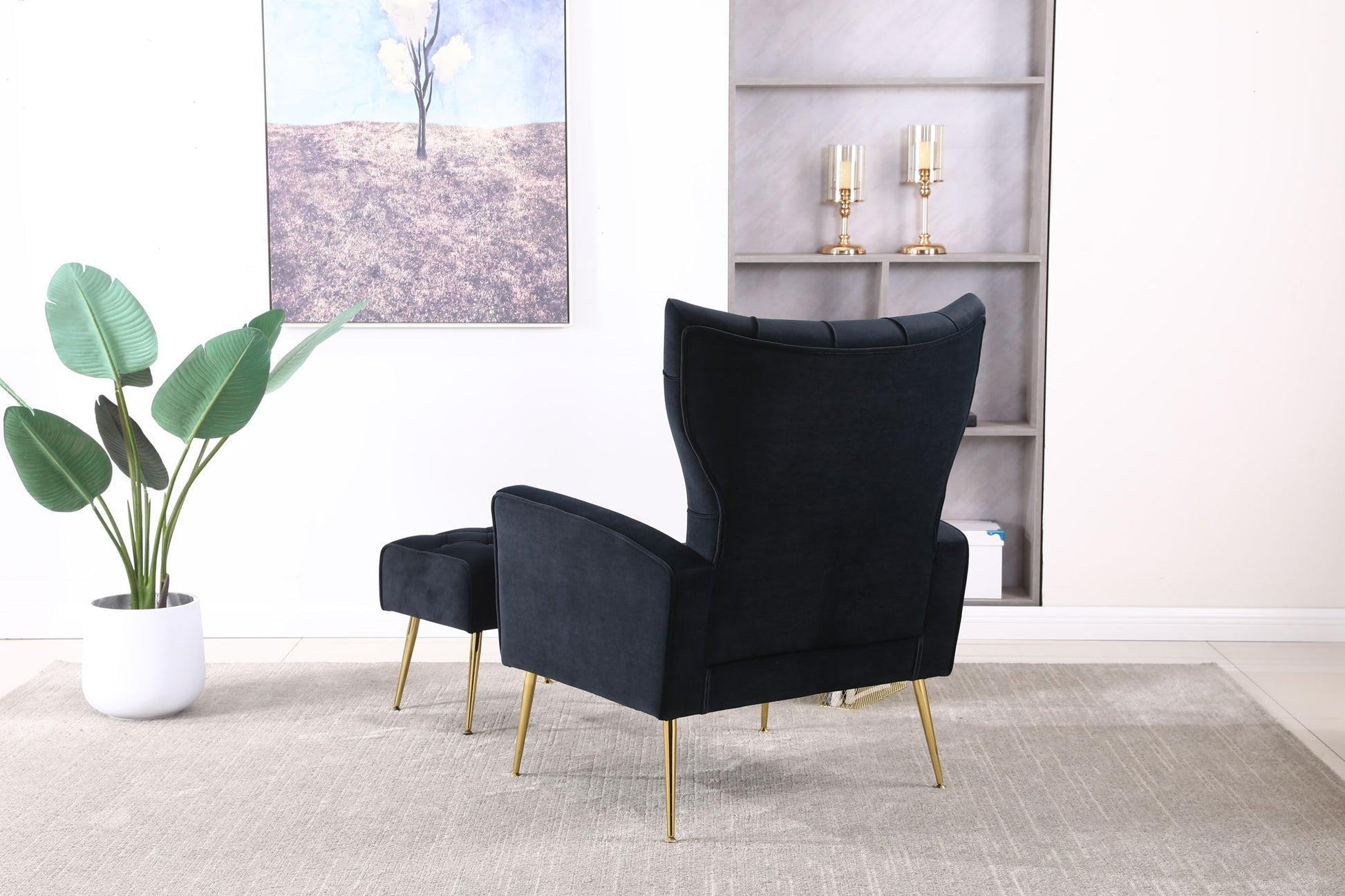 Modern Accent Chair With Ottoman, Comfy Armchair For Living Room - Snoozhouse