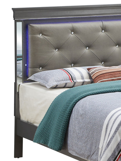 Bed With LED Light Accents Headboard Glory Furniture